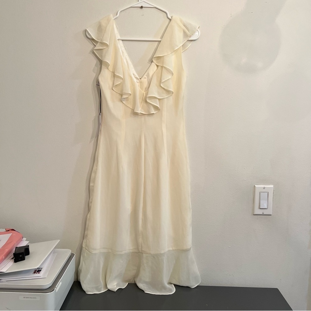 LPA White Ruffle-Trim Button Front Dress - Picture 5 of 6